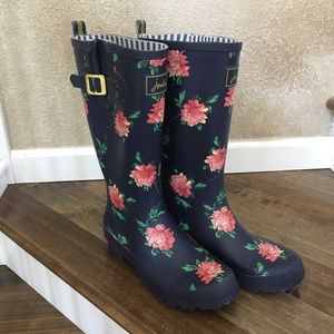 Joules Floral Rain Boots - Size 10